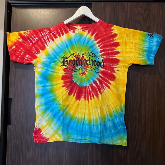 NWOT - Men’s Tie-Dye T-Shirt,100% Cotton.Size:L, SD Products,Brotherhood print. - Picture 3 of 8